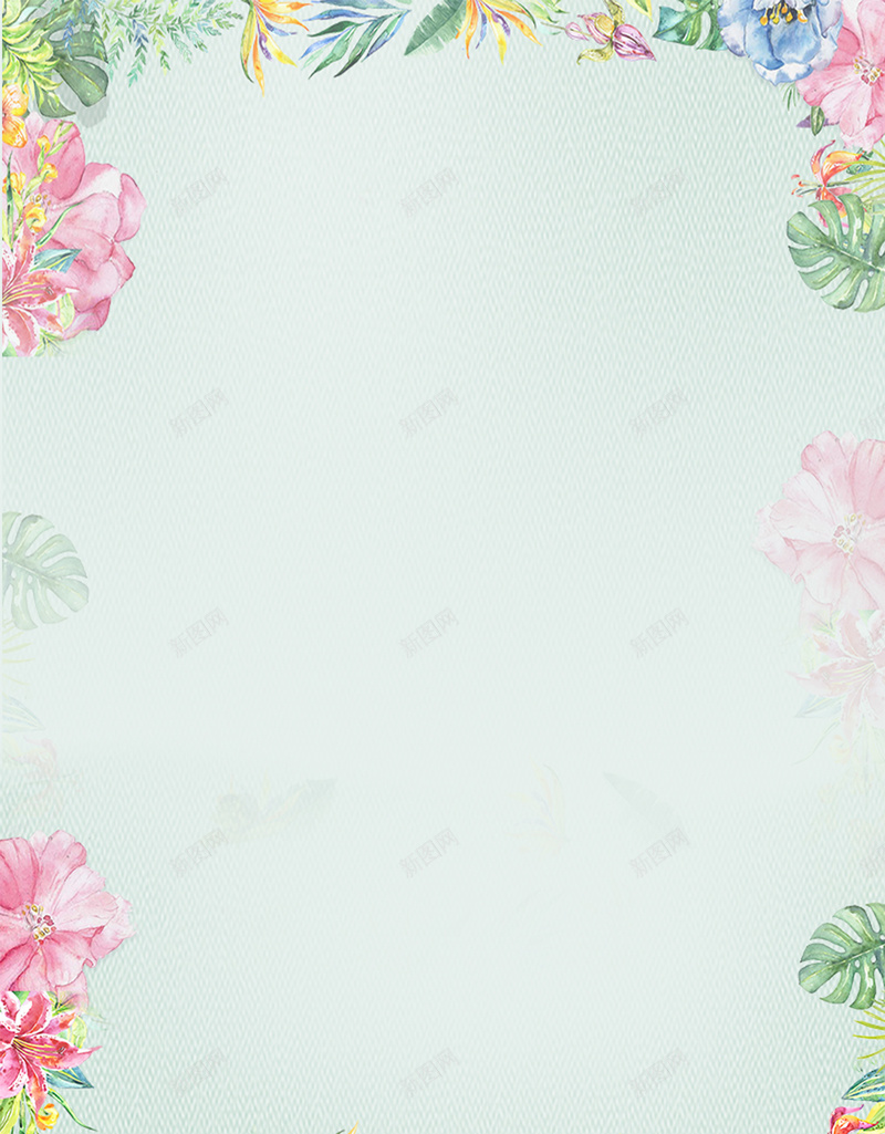 淡绿色手绘春季上新花卉背景jpg设计背景_新图网 https://ixintu.com 春季上新 花卉背景 淡绿色 手绘 花朵 清新 简约 上新 新品上市