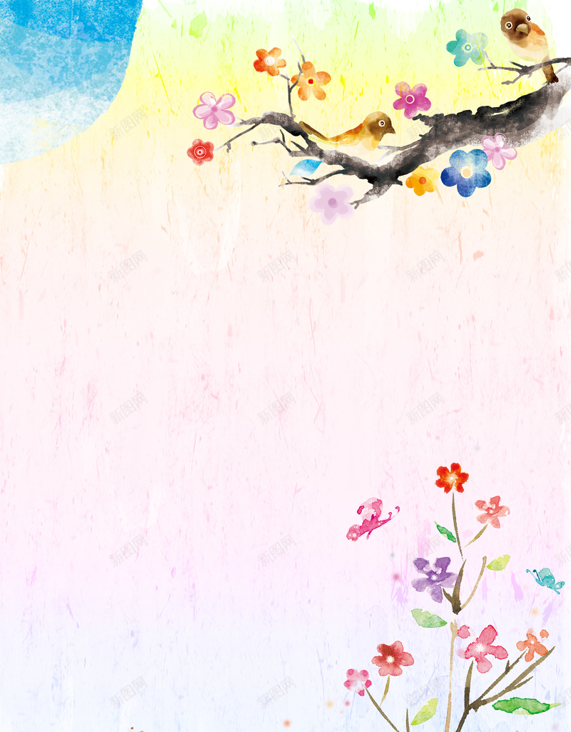 春暖花开春季优惠海报背景模板psd设计背景_新图网 https://ixintu.com 促销 春天 春季 春暖 花开 优惠 春暖花开 春季优惠 海报背景模板 手绘花朵