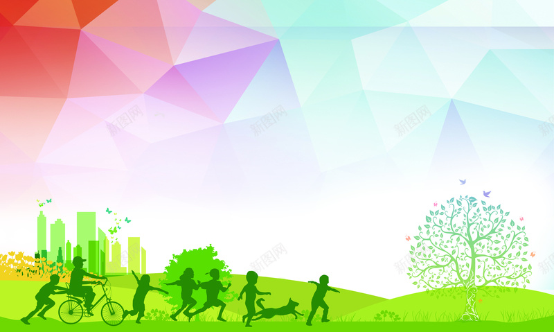 绿色春天海报背景psd设计背景_新图网 https://ixintu.com 绿色春天 春天 海报 绿色 背景 海报背景 几何形 运动 健身
