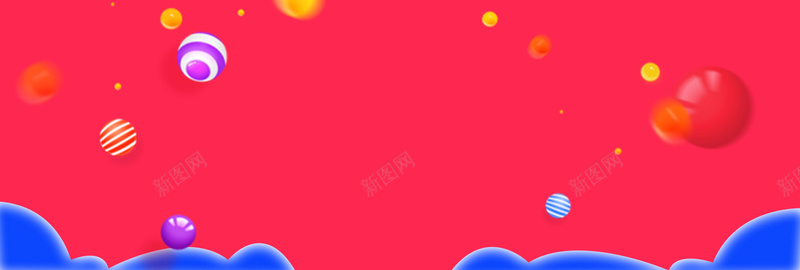 淘宝双十一狂欢bannerjpg设计背景_新图网 https://ixintu.com 双十一 波浪 简约 红色 蓝色 球体 狂欢返场 双十一返场 淘宝海报 banner