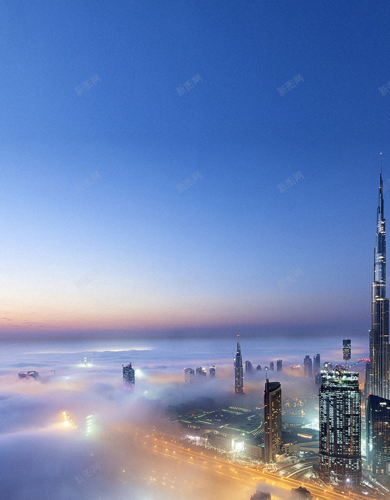 梦幻都市H5背景jpg设计背景_新图网 https://ixintu.com 天空 灯光 烟雾 蓝色 都市 H5背景 大气 H5 h5