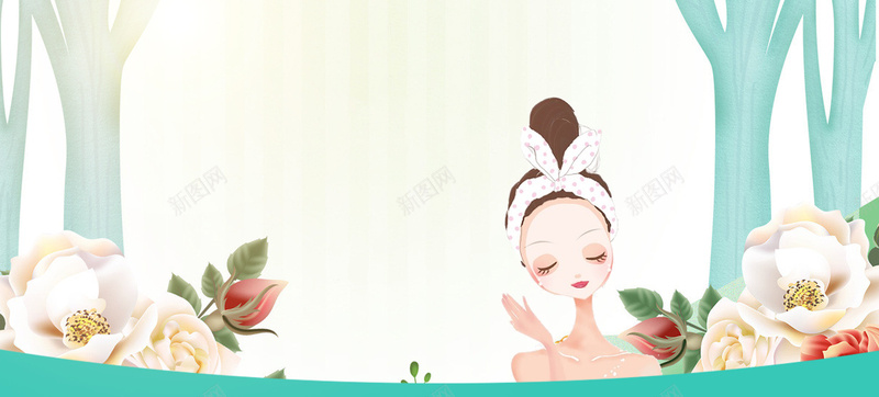 美妆节化妆女生小清新树木白色背景psd设计背景_新图网 https://ixintu.com 面膜 化妆 美妆节 美妆 化妆品 文艺 小清新 简约 素材 广告 设计 背景 女生 白色文艺花朵