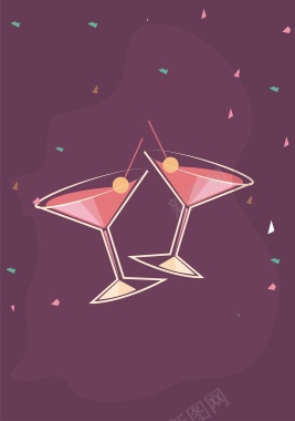 酒杯紫色海报背景背景
