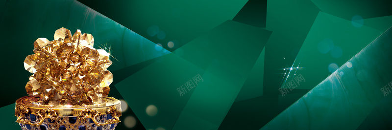 玉器背景jpg设计背景_新图网 https://ixintu.com 淘宝天猫首页海报 扁平化 拼接块 绿色 金 海报banner 扁平 渐变 几何