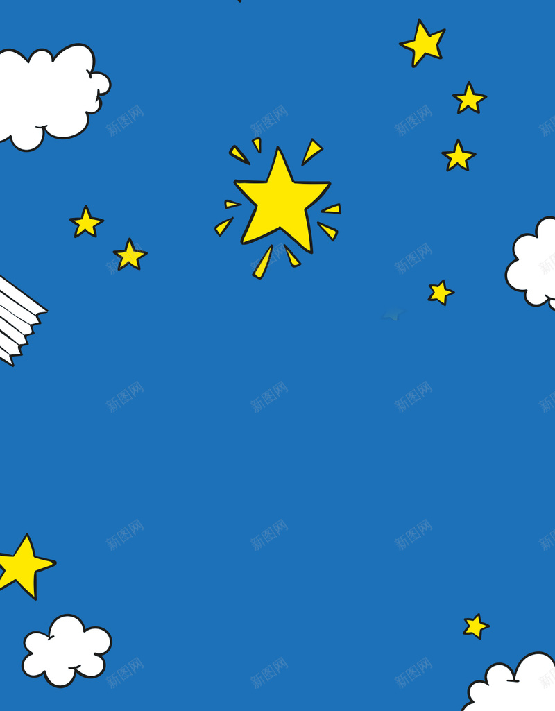 蓝色卡通星空h5背景jpg设计背景_新图网 https://ixintu.com 蓝色 卡通 星星 扁平化 h5背景 童趣 手绘