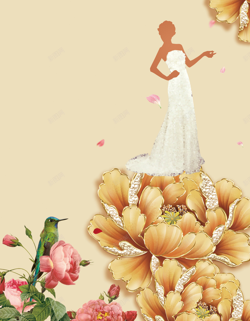 手绘花朵别境psd设计背景_新图网 https://ixintu.com 少女 梦幻 浪漫 花朵 鸟 手绘花朵别境