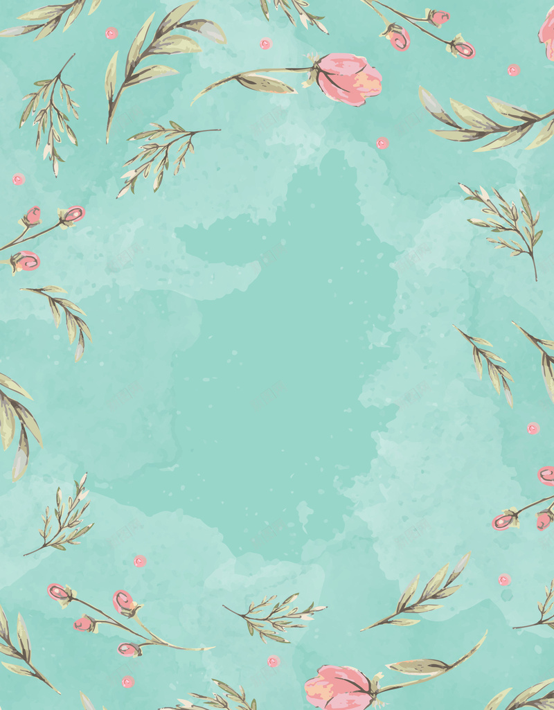 绿色清新碎花海报背景psd设计背景_新图网 https://ixintu.com 海报 清新 碎花 绿色 背景 春天