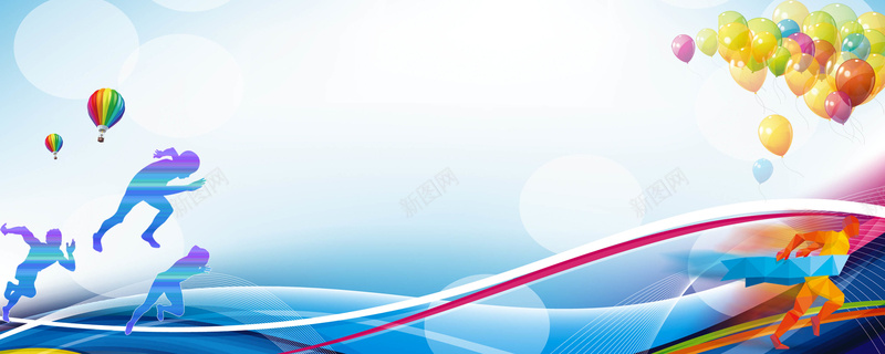 运动会海报psd设计背景_新图网 https://ixintu.com 蓝色 动感 运动会运动 扁平 渐变 几何