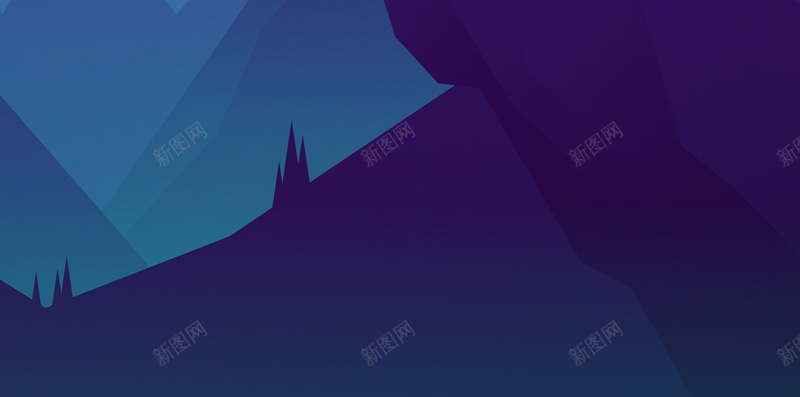 山中夜色H5背景jpg设计背景_新图网 https://ixintu.com 扁平 几何 渐变 山峰 夜空 H5背景 灯光 蓝色 H5 h5