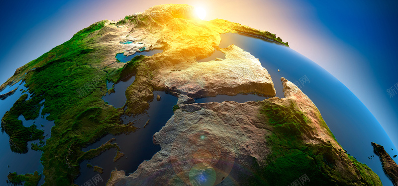 蓝色立体地球jpg设计背景_新图网 https://ixintu.com 蓝色背景 立体地球 海报banner 3D立体地图