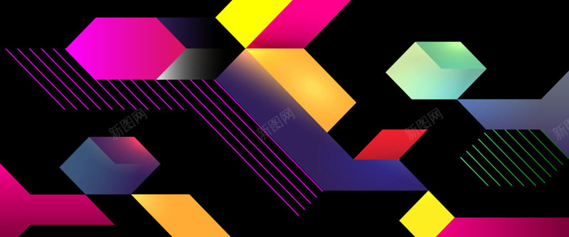 立体几何背景jpg设计背景_新图网 https://ixintu.com 长方形 几何 彩色 棱形 立体 海报banner 扁平 渐变