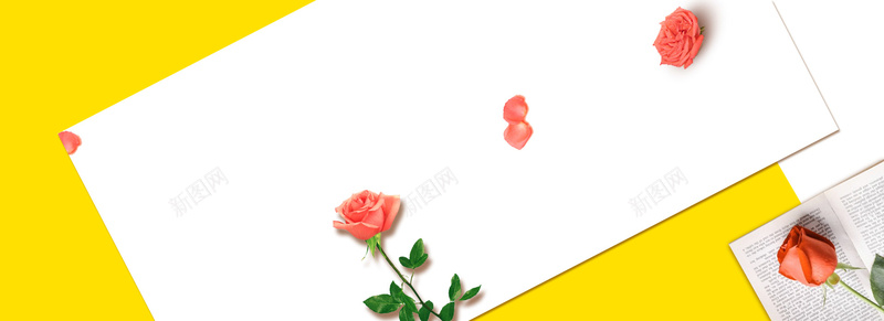 天猫婚博会扁平黄底花朵bannerpsd设计背景_新图网 https://ixintu.com 婚博会 天猫 扁平 花朵 黄底 banner 白色 方块 促销 打折