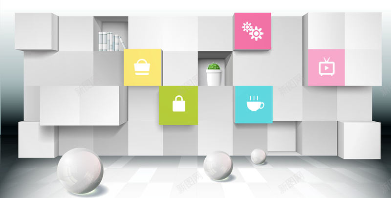 创意立体空间商务海报矢量图jpg设计背景_新图网 https://ixintu.com 创意商务 立体空间 金钱符号 科幻 科技 海报时尚沙发 商务