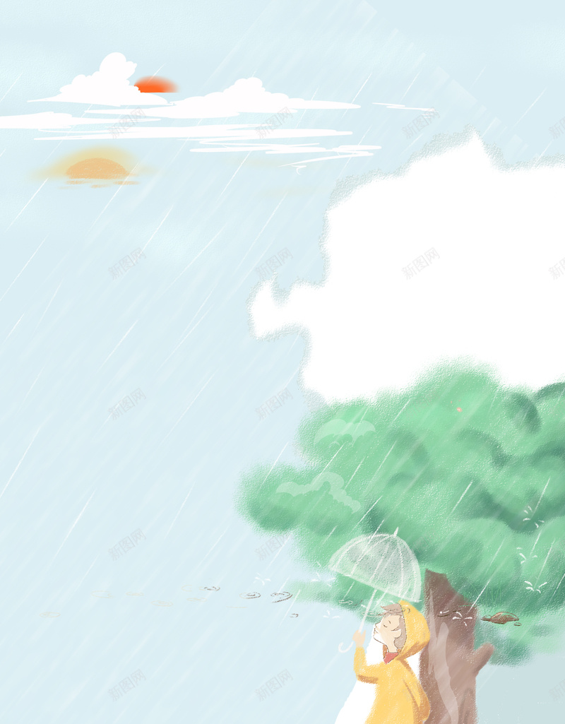 卡通清新雨水海报设计psd设计背景_新图网 https://ixintu.com 二十四节气 雨水海报 春天 雨天 雨水 传统海报 中国文化 传统雨水 雨水节气 雨水天气 清新 卡通