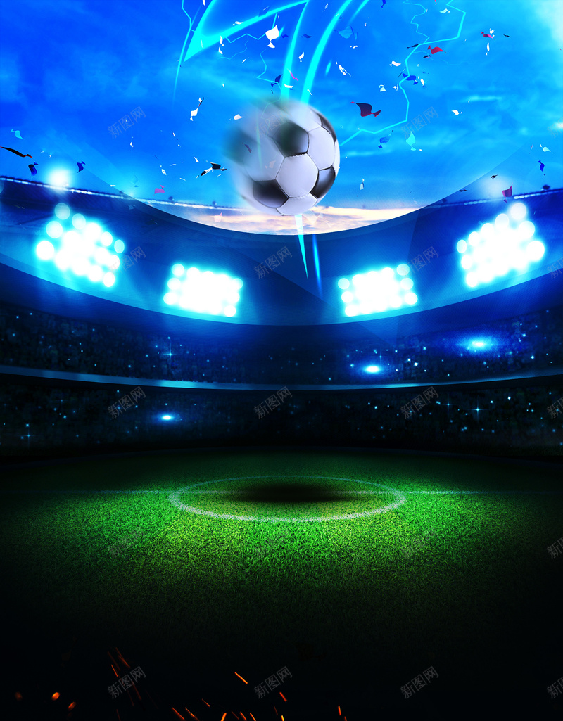2018俄罗斯世界杯海报psd设计背景_新图网 https://ixintu.com 世界杯 足球赛 球场 球赛 足球 激情世界杯 灯光 俄罗斯世界杯 体育 运动