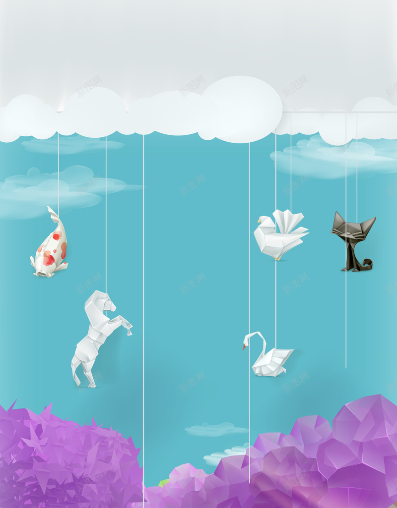 手绘风景卡通动物青蛙折纸海报背景jpg设计背景_新图网 https://ixintu.com 折纸动物 折纸艺术 折纸 青蛙 小猫 小马 天鹅 孔雀 小船 小鸟 大象 蝴蝶 大鸟 狐狸
