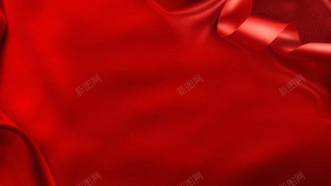 红色彩带布纹背景素材背景