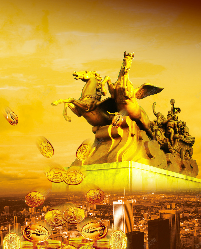 金融投资活动宣传海报psd设计背景_新图网 https://ixintu.com 投资 科幻 科技 金融 金钱 商务