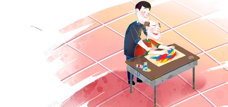 卡通人物男人老人粉色桌子漫画海报bannerpsd设计背景_新图网 https://ixintu.com 卡通人物 桌子 男人 粉色 老人 漫画 海报banner 卡通 童趣 手绘
