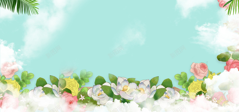 花海五一出游季banner背景psd设计背景_新图网 https://ixintu.com 出游季 出行记 唯美 手绘 花海 春夏上新 新品促销 banner背景 浪漫