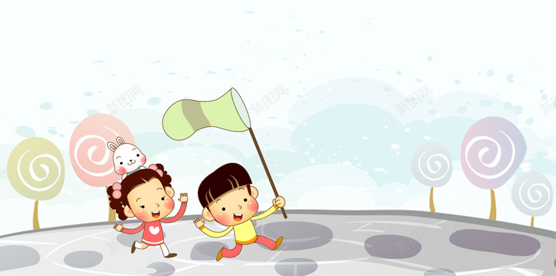 小清新儿童节H5分层背景psd设计背景_新图网 https://ixintu.com 儿童节 小清新 玩耍 白云 蓝天 H5 孩童 分层背景