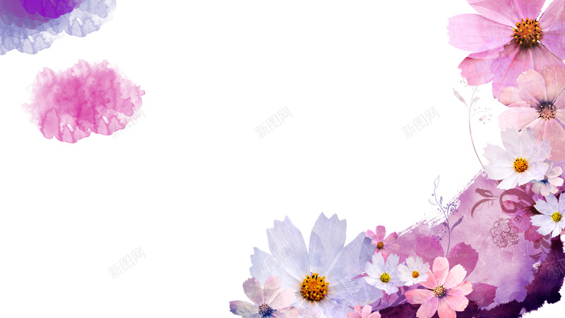 节日海报背景素材psd设计背景_新图网 https://ixintu.com 花开背景 花朵背景 梦幻 浪漫 紫色