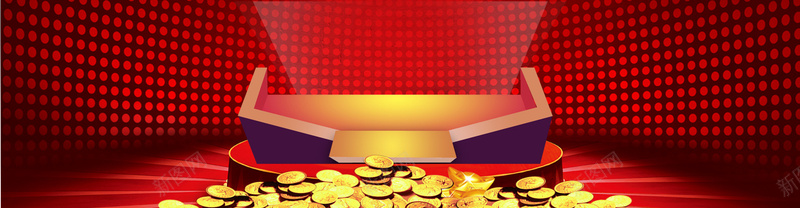 红色舞台喜庆背景jpg设计背景_新图网 https://ixintu.com 海报banner 圆点 扁平 灯光 红色 渐变 几何