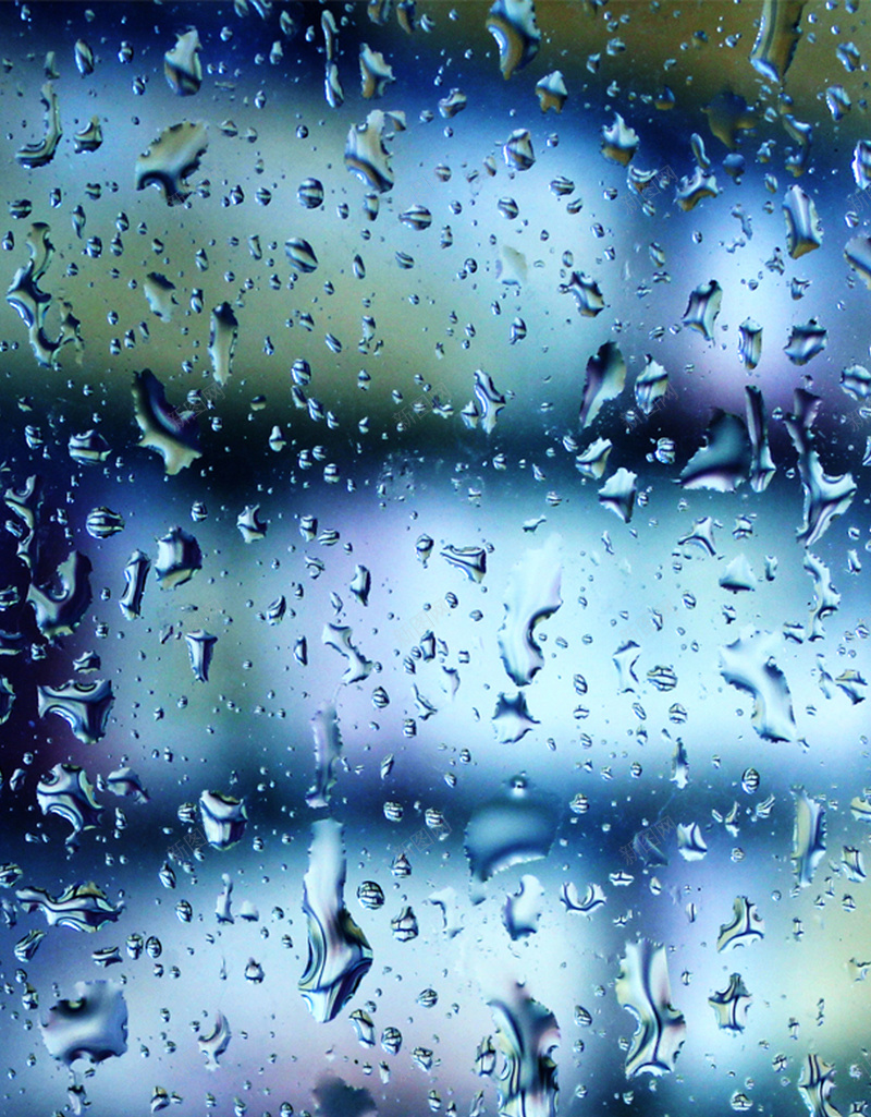 雨中景色高清手机H5背景jpg设计背景_新图网 https://ixintu.com 蓝色 雨珠 光晕 玻璃 景色 H5 h5 摄影 风景