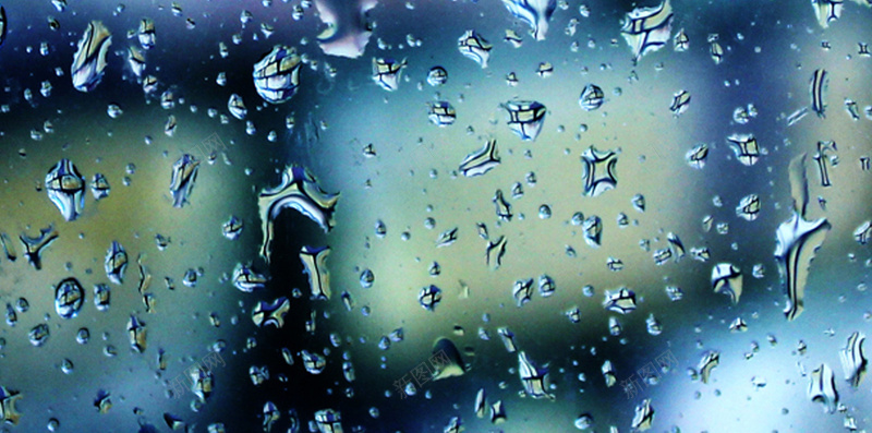 雨中景色高清手机H5背景jpg设计背景_新图网 https://ixintu.com 蓝色 雨珠 光晕 玻璃 景色 H5 h5 摄影 风景
