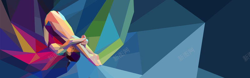 几何造型多彩跳水背景jpg设计背景_新图网 https://ixintu.com 海报banner 几何造型 多彩 跳水 运动 扁平 渐变 几何