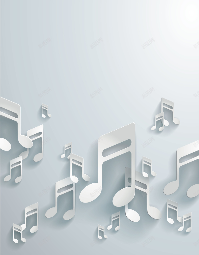 矢量立体音符音乐教育背景jpg设计背景_新图网 https://ixintu.com 白色 矢量 立体 质感 音符 音乐 教育 背景