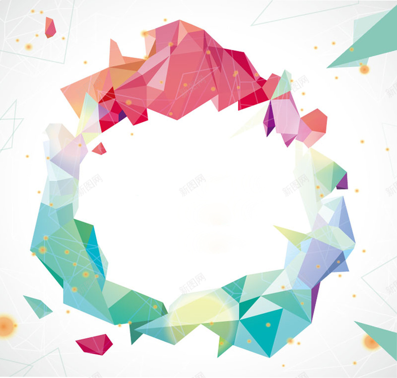 彩色结晶环背景矢量图psd设计背景_新图网 https://ixintu.com 结晶 冰晶 光晕 三角形 背景 结晶体 矢量图 科技 科幻 商务