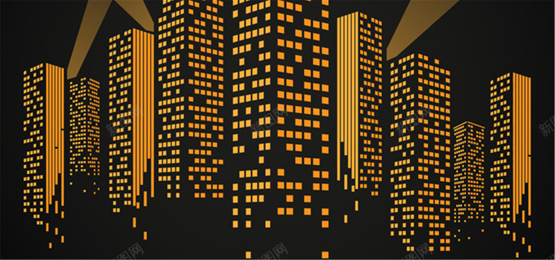 黑色灯光城市背景jpg设计背景_新图网 https://ixintu.com 卡通 建筑 灯光 窗户 黑色 海报banner 童趣 手绘