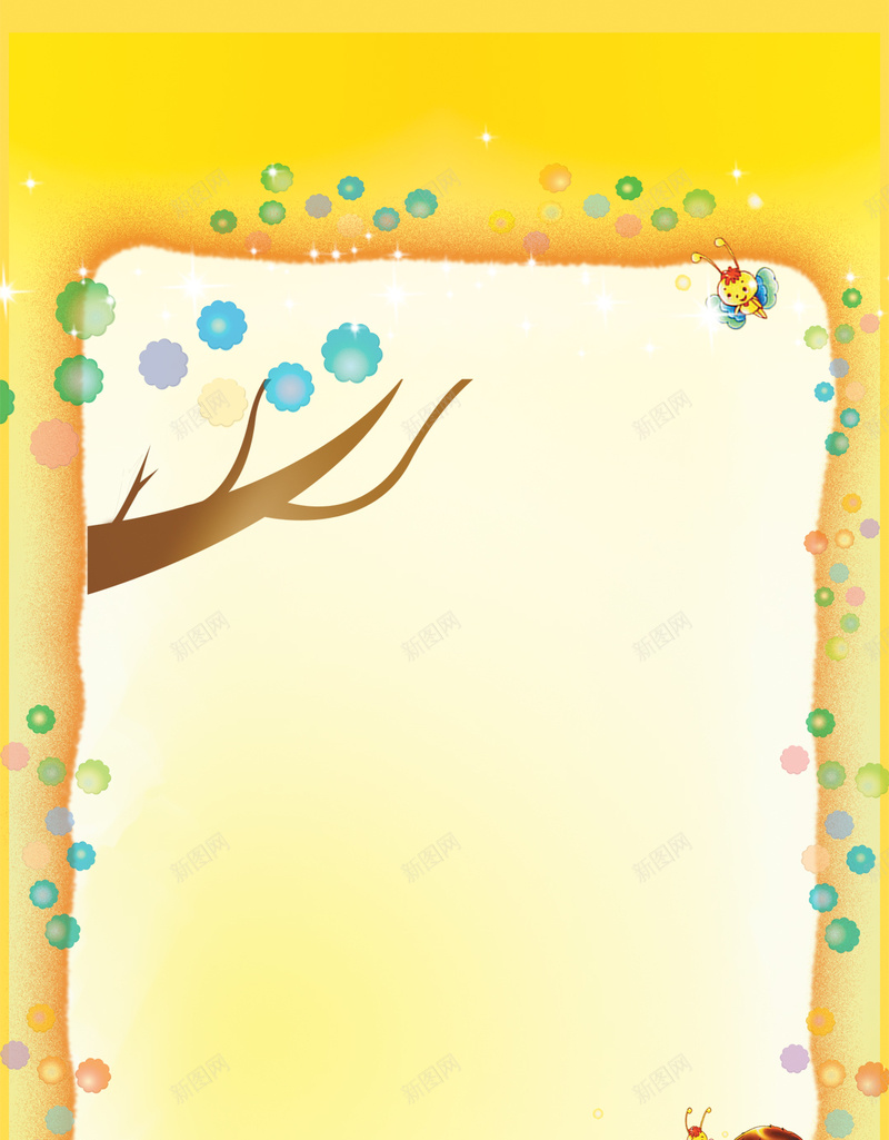 卡通六一儿童节H5背景psd设计背景_新图网 https://ixintu.com 卡通 六一 儿童节 黄底 树枝 儿童 快乐 节日 庆祝 开心