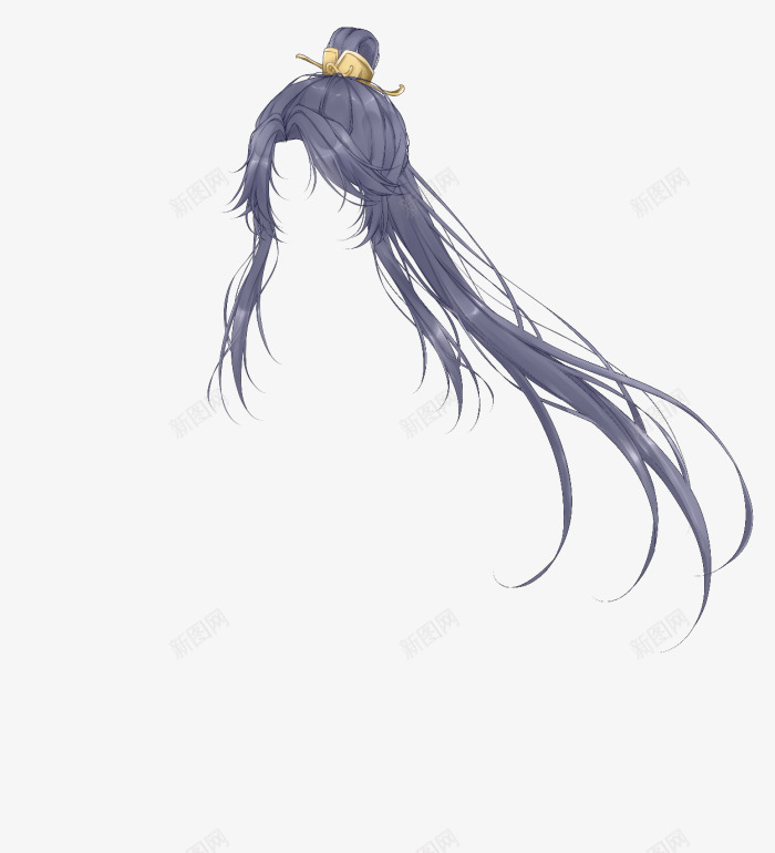 男古代发型png免抠素材_新图网 https://ixintu.com 古代 发型