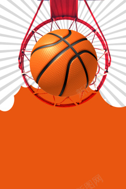 篮球比赛白色扁平体育运动海报背景