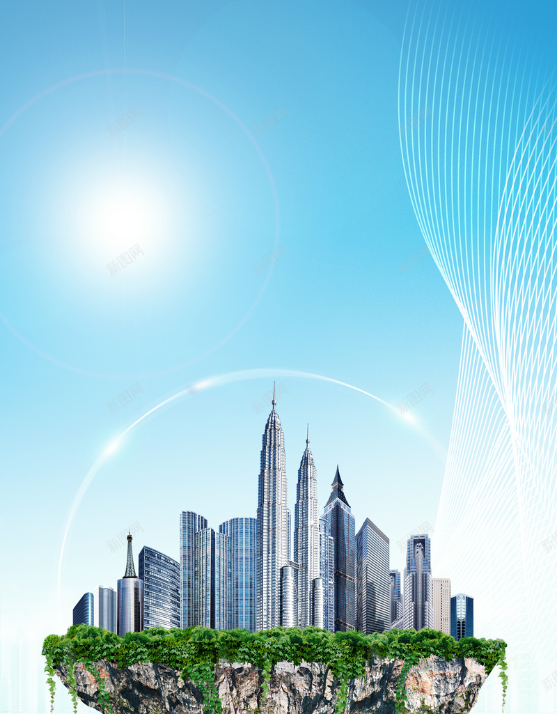 蓝色城市H5背景jpg设计背景_新图网 https://ixintu.com 高楼大厦 城市 繁华 纹理 蓝色 房地产 H5背景 科技 科幻 商务