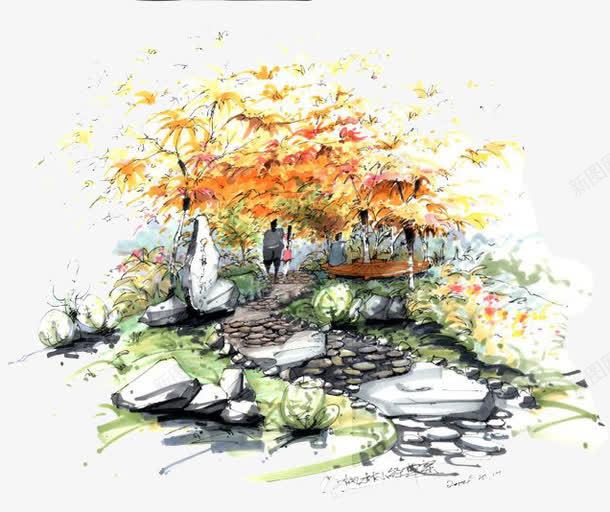 创意合成效果水彩黄色的枫叶png免抠素材_新图网 https://ixintu.com 创意 合成 效果 水彩 黄色 枫叶