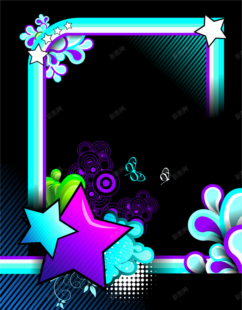 星星蓝色框素材背景eps设计背景_新图网 https://ixintu.com 绿色星星 背景蓝色 星星 花纹 框 花纹抗 蓝色素材 蓝色背景 星星素材 星星背景