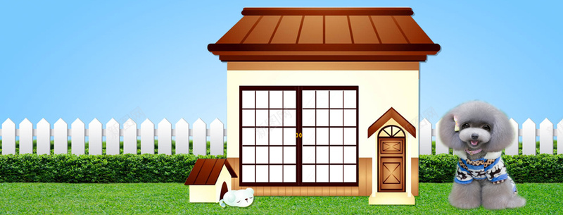 宠物背景psd设计背景_新图网 https://ixintu.com 清新 狗狗 窝 小房子 海报banner 淘宝天猫宠物窝海报 文艺 小清新 简约
