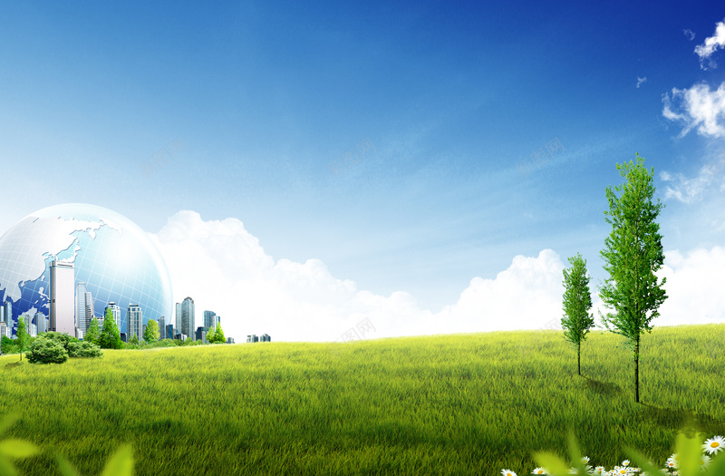 简洁大气环保背景图jpg设计背景_新图网 https://ixintu.com 大气 环保 简洁 绿色 背景 建筑 城市 草地 蓝天白云 小草 环保事业 公益事业 清新 温馨