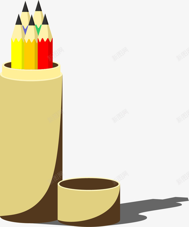 筒状圆形矢量笔盒png免抠素材_新图网 https://ixintu.com 铅笔盒 铅笔袋 笔袋 卡通笔盒 矢量笔盒 文具盒 筒状圆形