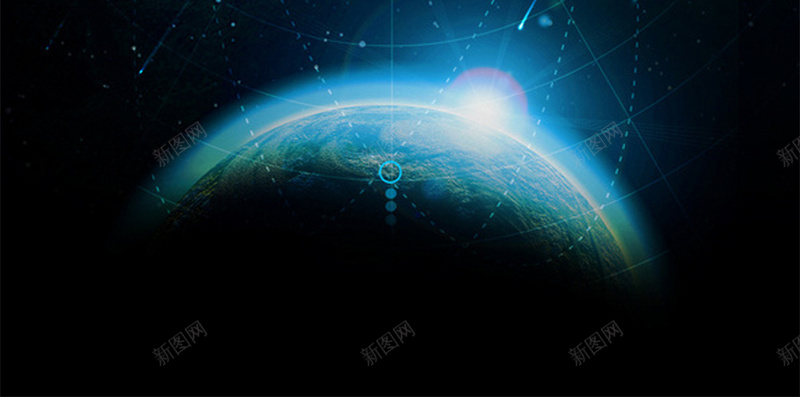 商务蓝色科技H5背景psd设计背景_新图网 https://ixintu.com 科技感 商务 科技 蓝底 蓝色 发光 地球 球体 科技背景