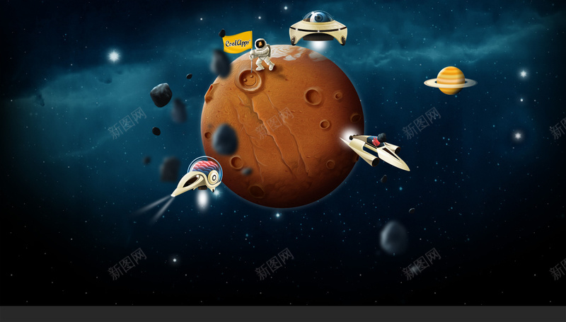 科技时尚背景psd设计背景_新图网 https://ixintu.com 卡通 地球 天空 科技 蓝色 科技感 科技风 高科技 童趣 手绘