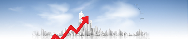 城市地产背景psd设计背景_新图网 https://ixintu.com 金融 商业 城市 蓝色 海报banner 波动箭头 科技 科幻 商务