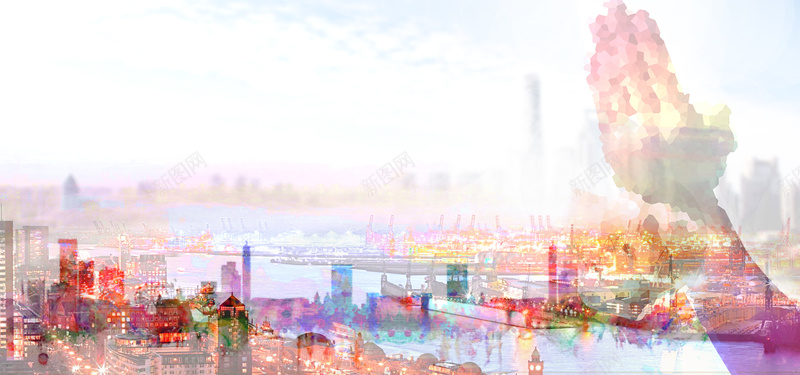 旺铺招商海报psd设计背景_新图网 https://ixintu.com 时尚 背景 旺铺招租 城市夜景 海报banner 科技 科幻 商务