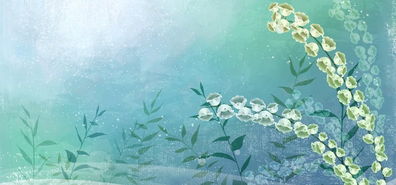 绿色浪漫温馨背景jpg设计背景_新图网 https://ixintu.com 海报banner 浪漫温馨 星云 星空 绿色 铃兰花 星海 星际 浪漫 梦幻