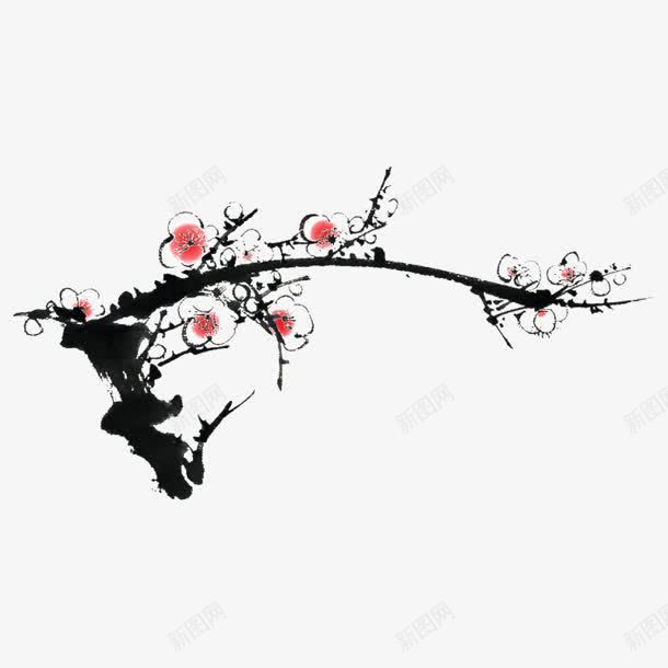 梅花水墨画效果png免抠素材_新图网 https://ixintu.com 梅花 水墨画 效果