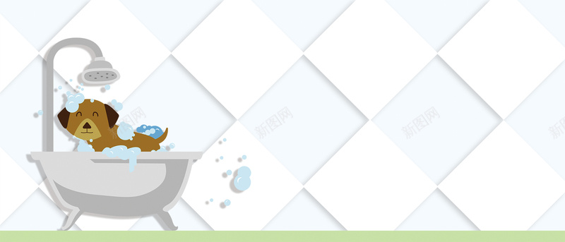 宠物洗澡卡通几何色块蓝色bannerpsd设计背景_新图网 https://ixintu.com 宠物店传单 特惠 喵星人 宠物素材 宠物领养 宠物店宠物店广告 宠物图片 狗粮特价 营养狗粮 狗粮