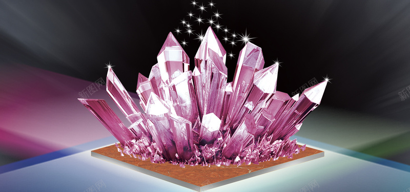 紫色水晶钻背景jpg设计背景_新图网 https://ixintu.com 海报banner 星光 科幻 科技 紫色 水晶钻 商务